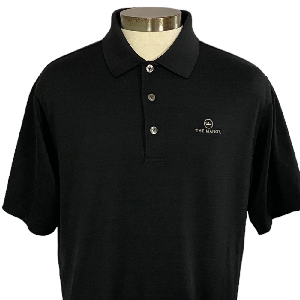 Ashworth Golf XL Black The Manor Short Sleeve Golf Shirt
